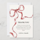 ヴィンテージミニマリストBowベビーシャワー サンキューカード (正面)