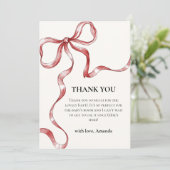 ヴィンテージミニマリストBowベビーシャワー サンキューカード (スタンド正面)