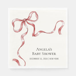 ヴィンテージミニマリストBowベビーシャワー スタンダードランチョンナプキン