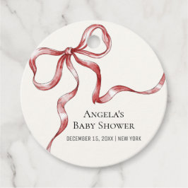 ヴィンテージミニマリストBowベビーシャワー フェイバータグ