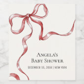 ヴィンテージミニマリストBowベビーシャワー ワインラベル (シングルラベル)