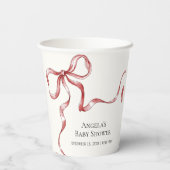 ヴィンテージミニマリストBowベビーシャワー 紙コップ (裏面)