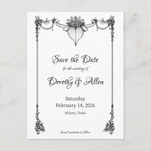 ヴィンテージミニマリズム薄型磁気カード ポストカード (正面)