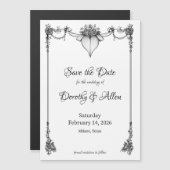 ヴィンテージミニマリズム薄型磁気カード マグネット招待状 (正面/裏面)