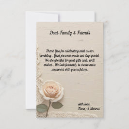 ヴィンテージミニマルでエレガントな結婚式 サンキューカード