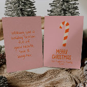 ヴィンテージミニマルなクリスマスキャンディバーノンフォト シーズンカード