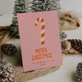 ヴィンテージミニマルなクリスマスキャンディバーノンフォト シーズンカード