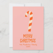 ヴィンテージミニマルなクリスマスキャンディバーノンフォト シーズンカード (正面)