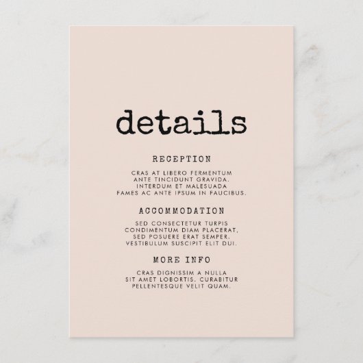 ヴィンテージミニマルなタイプライターのゲスト情報 エンクロージャーカード (正面)