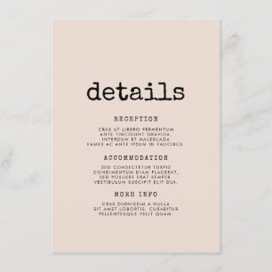 ヴィンテージミニマルなタイプライターのゲスト情報 エンクロージャーカード