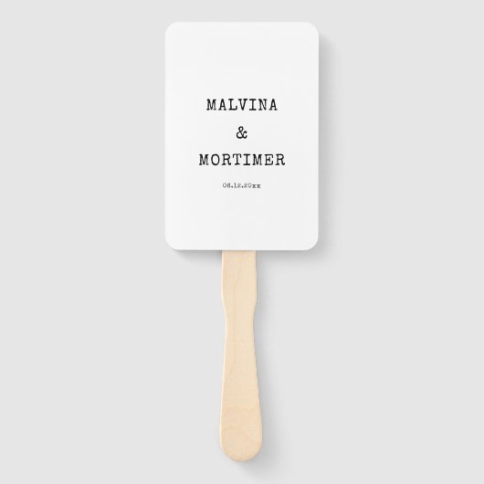 ヴィンテージミニマルなタイプライターの結婚式 ハンドファン (正面)