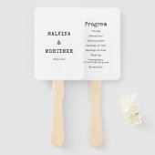 ヴィンテージミニマルなタイプライターの結婚式 ハンドファン (正面&裏面)