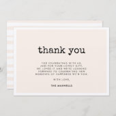 ヴィンテージミニマルなタイプライターの赤ちゃんシャワー サンキューカード (正面/裏面)