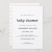 ヴィンテージミニマルなタイプライターの赤ちゃんシャワー 招待状 (正面/裏面)