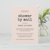 ヴィンテージミニマルなタイプライターBaby Shower by mail 招待状 (スタンド正面)