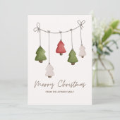 ヴィンテージミニマルなメリークリスマスツリー シーズンカード (スタンド正面)