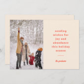 ヴィンテージミニマルの赤色の文字の送信の希望 シーズンカード (正面/裏面)