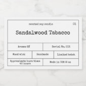 ヴィンテージミニマルろうそくラベル フードラベル (シングルラベル)