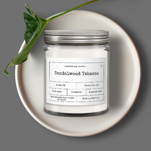 ヴィンテージミニマルろうそくラベル フードラベル