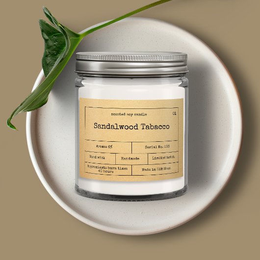 ヴィンテージミニマルろうそくラベル フードラベル