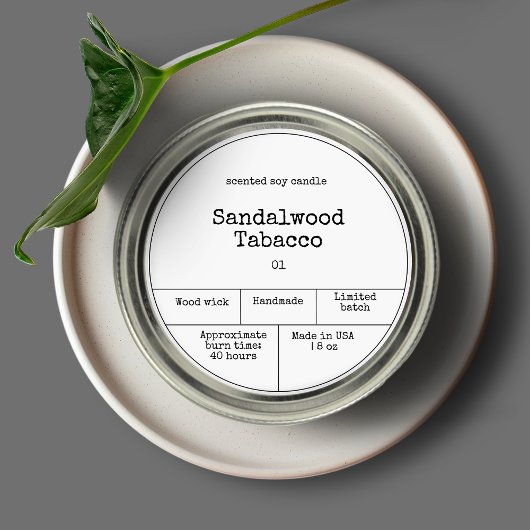 ヴィンテージミニマルろうそくラベル ラウンドシール