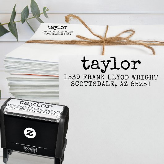 ヴィンテージミニマルシンプルタイプライター差出人住所 セルフインキングスタンプ