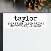 ヴィンテージミニマルシンプルタイプライター差出人住所 ラベル