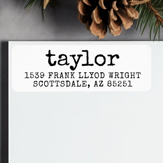 ヴィンテージミニマルシンプルタイプライター差出人住所 ラベル