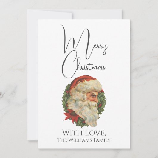 ヴィンテージミニマルスタイルオールドサンタクロース シーズンカード (正面)
