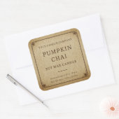 ヴィンテージミニマルタイポグラフィキャンドル化粧品 スクエアシール (封筒)