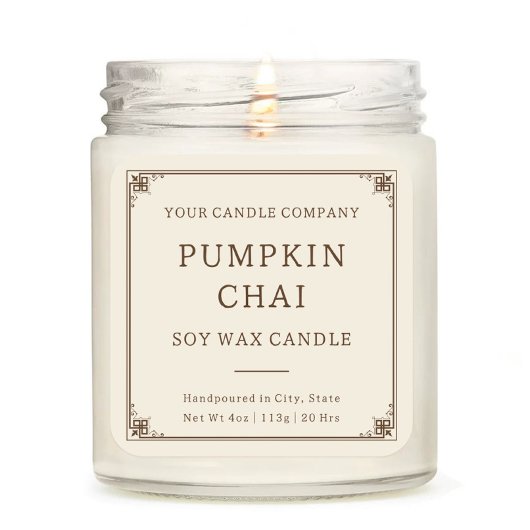 ヴィンテージミニマルタイポグラフィキャンドル化粧品 スクエアシール