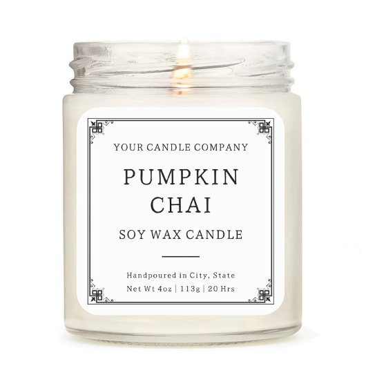 ヴィンテージミニマルタイポグラフィキャンドル化粧品 スクエアシール