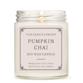 ヴィンテージミニマルタイポグラフィキャンドル化粧品 スクエアシール