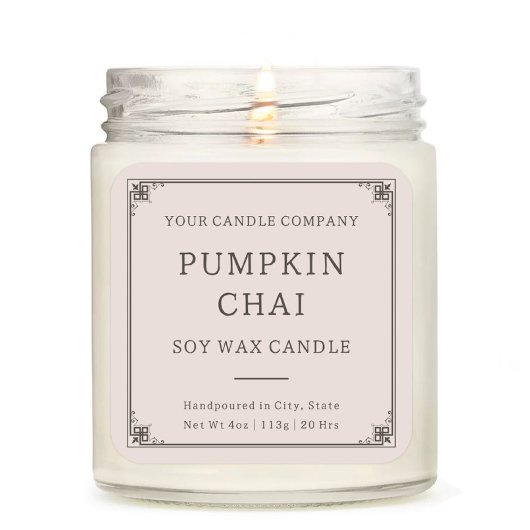 ヴィンテージミニマルタイポグラフィキャンドル化粧品 スクエアシール