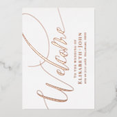 ヴィンテージミニマルバラ金ゴールドホワイト結婚式 プログラム (正面)