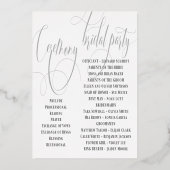 ヴィンテージミニマルバラ金ゴールドホワイト結婚式 プログラム (裏面)