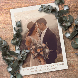 ヴィンテージミニマルパーソナライズされた結婚の感謝 箔シーズンカード