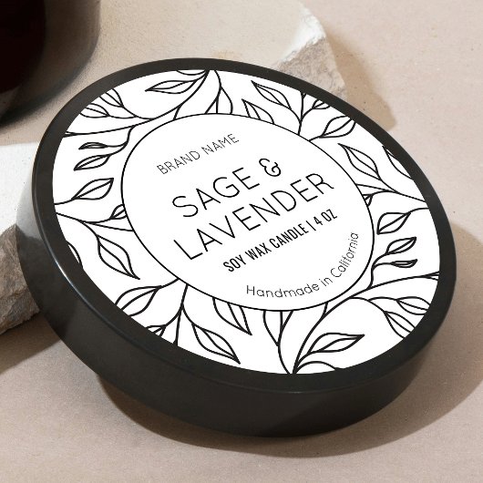 ヴィンテージミニマルフローラキャンドル蓋丸ラベル ラウンドシール