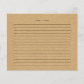 ヴィンテージミニマルブライダルシャワーレシピカード (裏面)