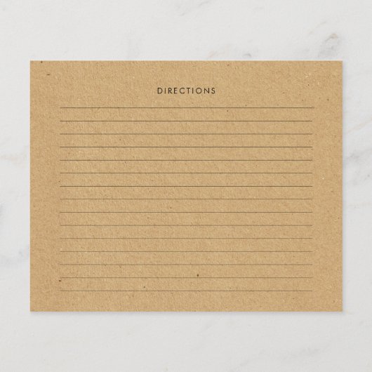 ヴィンテージミニマルブライダルシャワーレシピカード (裏面)