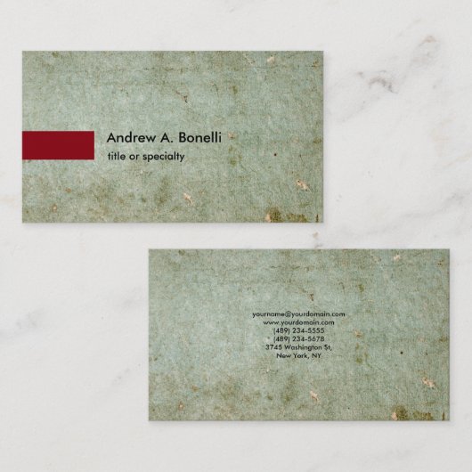 ヴィンテージミニマルプロフェッショナルプレーン灰色がかった 名刺 (正面/裏面)