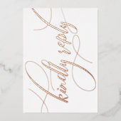 ヴィンテージミニマルホワイトおよびバラ金ゴールドRSVPカード 箔シーズンカード (正面)