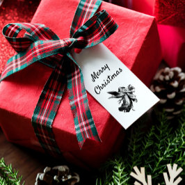 ヴィンテージミニマルメリークリスマス天使 ギフトタグ