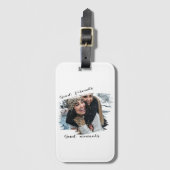 ヴィンテージミニマルレトロフレンドシップフォトデザイン- ラゲッジタグ (正面縦)