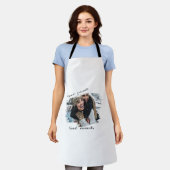 ヴィンテージミニマルレトロ友好フォトデザイン エプロン (着用した状態)