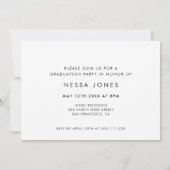 ヴィンテージミニマル卒業パーティー写真招待状 案内状 (裏面)
