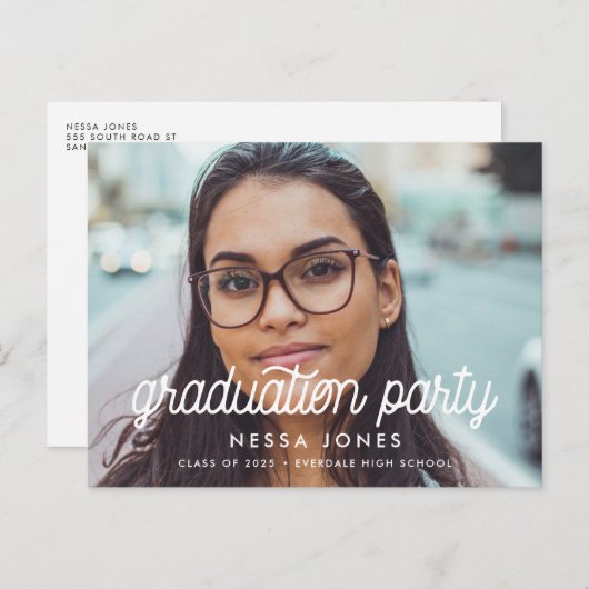 ヴィンテージミニマル卒業パーティー写真 ポストカード (正面/裏面)