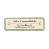 ヴィンテージミニマル名と2行の住所 ラベル (正面)