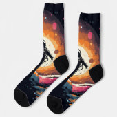 ヴィンテージミニマル宇宙飛行士宇宙冒険 ソックス (左)