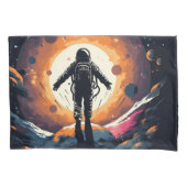 ヴィンテージミニマル宇宙飛行士宇宙冒険 枕カバー (正面)